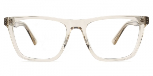Vkyee prescription square unisex eyeglasses in acetate materials, front color brown.