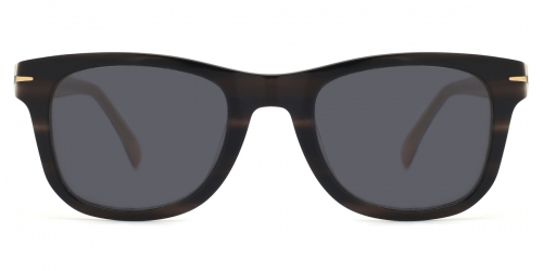 Vkyee prescription unisex sunglasses in square shape made by mixed material, front color stripe