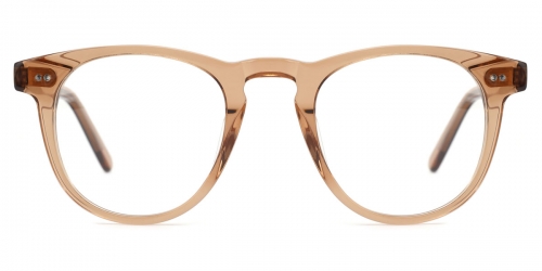 Vkyee prescription unisex in oval shape with acetate and mixed materials ,front color brown .