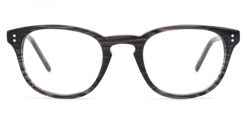 Vkyee prescription oval unisex eyeglasses in acetate materials, front color black.