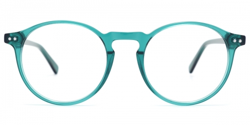 Vkyee prescription women eyeglasses in round shape made by acetate material, front color green