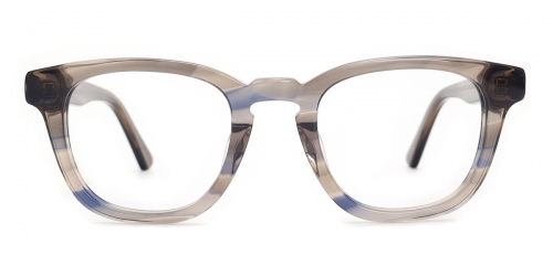 Vkyee prescription oval unisex eyeglasses in acetate material, front color grey
