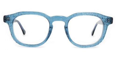 Vkyee prescription oval unisex eyeglasses in acetate material, front color blue