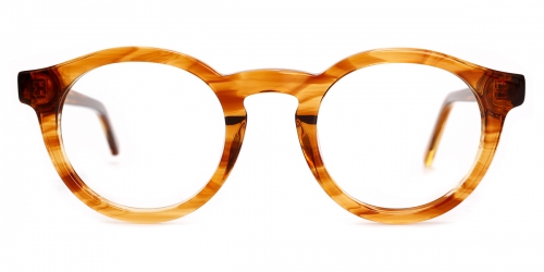 Vkyee prescription round unisex eyeglasses in acetate material, front color tortoise