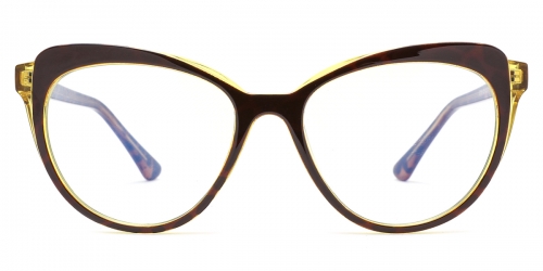 Vkyee prescription eyewear female oval tr90,front color brown 