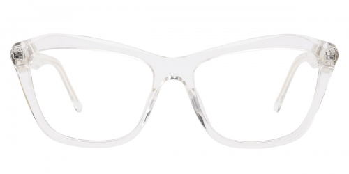 Vkyee prescription cateye female  eyeglasses in acetate and mixed materials, front color clear. 
