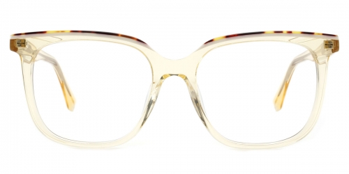 Vkyee prescription square women eyeglasses in acetate material, front color yellow