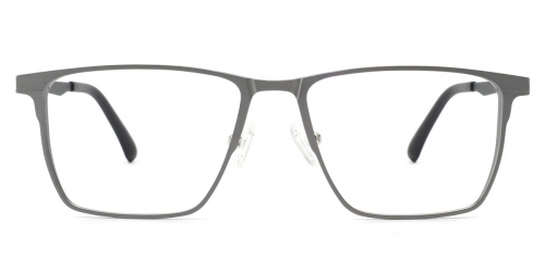 Vkyee prescription men eyeglasses in square shape with titanium  material,  ,front color grey .
