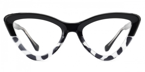 Vkyee prescription optical eyeglasses women cateyeTR90 frame,front color Black/Tortoise