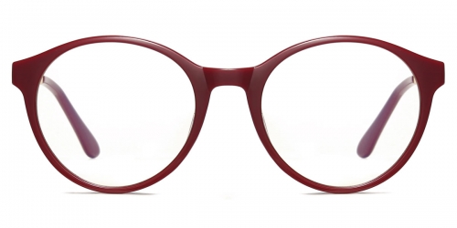 Vkyee prescription optical eyeglasses women round TR90 frame,front color red