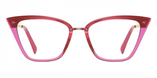Vkyee prescription optical eyeglasses women square TR90 frame,front color pink