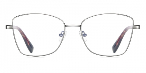Vkyee prescription optical eyeglasses female oval metal frame,front color silver