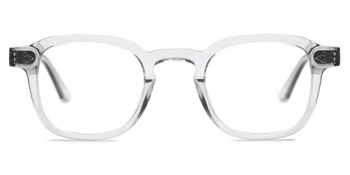 Vkyee prescription round unisex eyeglasses in mixed materials, front  color grey.