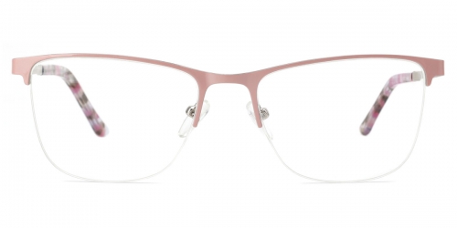 Vkyee prescription rectangle shape women eyeglasses in other material ,  front  color pink .