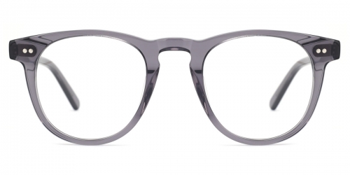 Vkyee prescription oval unisex eyeglasses in acetate and mixed materials , front color grey .  