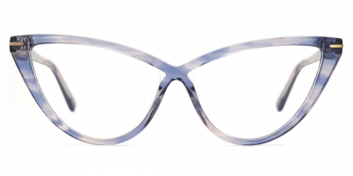 Vkyee prescription cat-eye women eyeglasses in mixed material, front color flower.