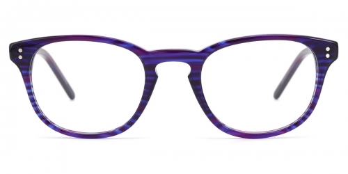 Vkyee prescription oval unisex eyeglasses in acetate materials, front color purple.