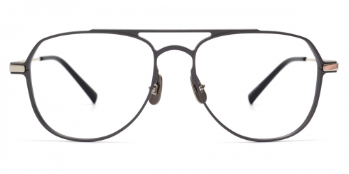 Vkyee prescription aviator men eyeglasses in titanium material, front color grey