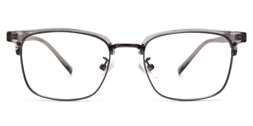 Vkyee prescription optical eyeglasses male square mixed materials frame, front color grey