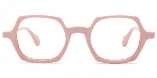 Vkyee prescription square women eyeglasses in acetate material, front color pink