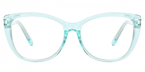 Vkyee prescription square women eyeglasses in TR90 materials, front color green