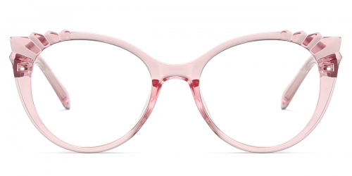 Vkyee prescription eyewear female round tr90,front color pink 