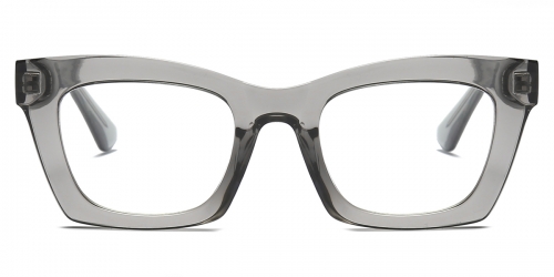 Vkyee prescription square female eyeglasses in TR90 material, front color grey.