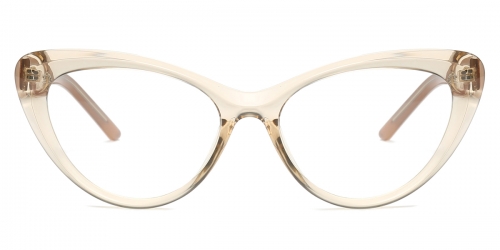 Vkyee prescription cat-eye female eyeglasses in TR90 material ,front color Champagne. 