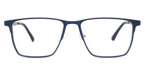 Vkyee prescription men eyeglasses in square shape with titanium  material, front  color blue.