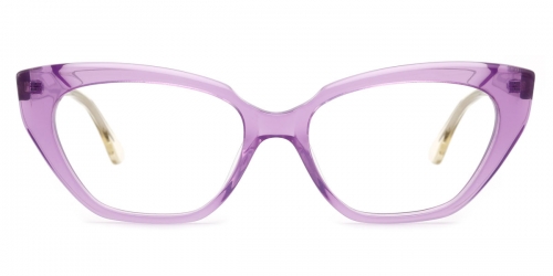 Vkyee prescription cat-eye women eyeglasses in acetate material, front color purple