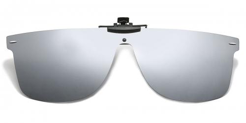 Square clip on snap set polarized silver with grey 
