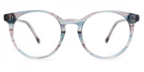 Vkyee prescription round unisex eyeglasses in acetate materials, front color multi.