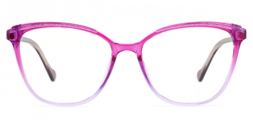 Vkyee prescription square female eyeglasses in acetate material, front color rosy .