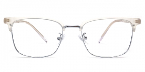 Vkyee prescription optical eyeglasses male square mixed materials frame, front color white