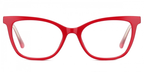 Vkyee prescription glasses female square tr90,side color red
