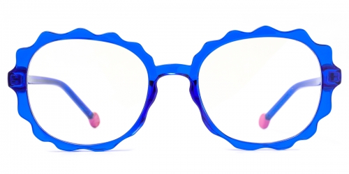 Vkyee prescription glasses female geometric tr90,side color blue
