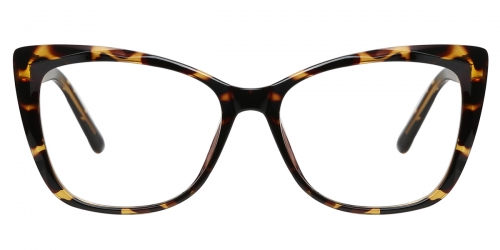 Vkyee prescription optical eyeglasses female oval TR90 frame,front color tortoise