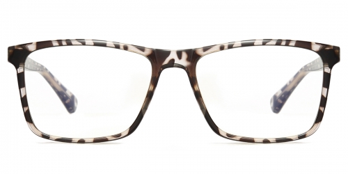 Vkyee prescription rectangle female eyeglasses in TR90 material, front color flower.
