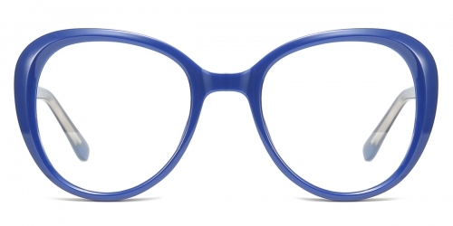 Vkyee prescription oval women eyeglasses in TR90 material,front color blue . 