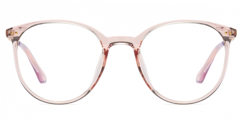 Vkyee prescription round women eyeglasses in TR90 material,front  color pink.