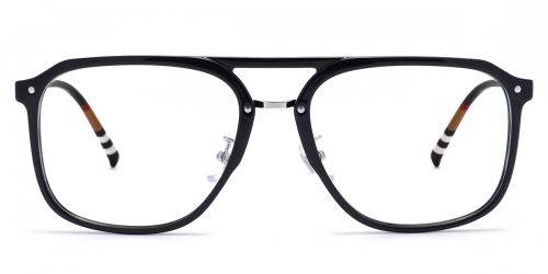 Vkyee prescription square unisex eyeglasses in TR90 materials, front color black