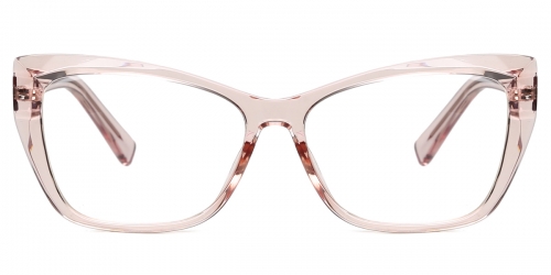 Vkyee prescription optical eyeglasses female oval TR90 frame,front color pink