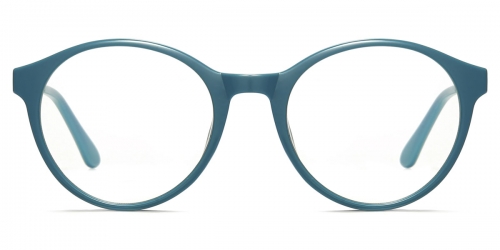 Vkyee prescription optical eyeglasses women round TR90 frame,front color green 