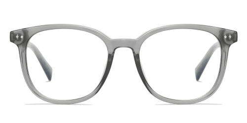 Vkyee prescription optical eyeglasses unisex  round acetate frame,front color grey