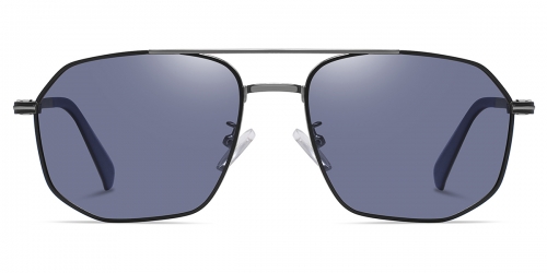 Vkyee prescription aviator men sunglasses in metal material, front color black-blue