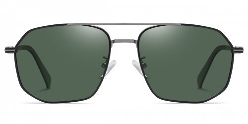 Vkyee prescription aviator men sunglasses in metal material, front color black-green