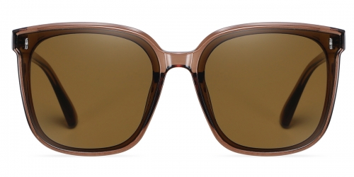 Vkyee prescription square unisex sunglasses in TR90 materials, front color brown