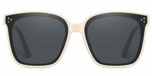Vkyee prescription square unisex sunglasses in other plastic materials, front color white-grey