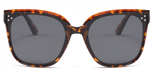 Vkyee prescription square unisex sunglasses in TR90 materials, front color tortoise