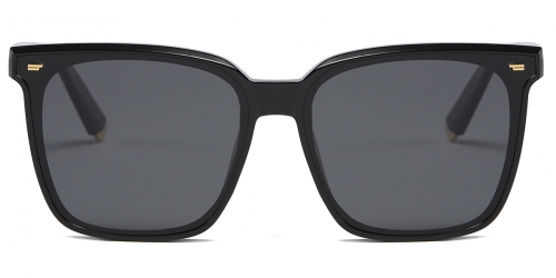 Vkyee prescription unisex sunglasses in square shape made by TR90 material, front color black-grey